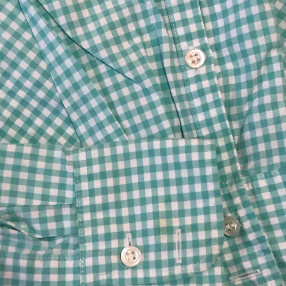 JCrew mint gingham perfect shirt sz 2 EUC - Picture 5 of 5